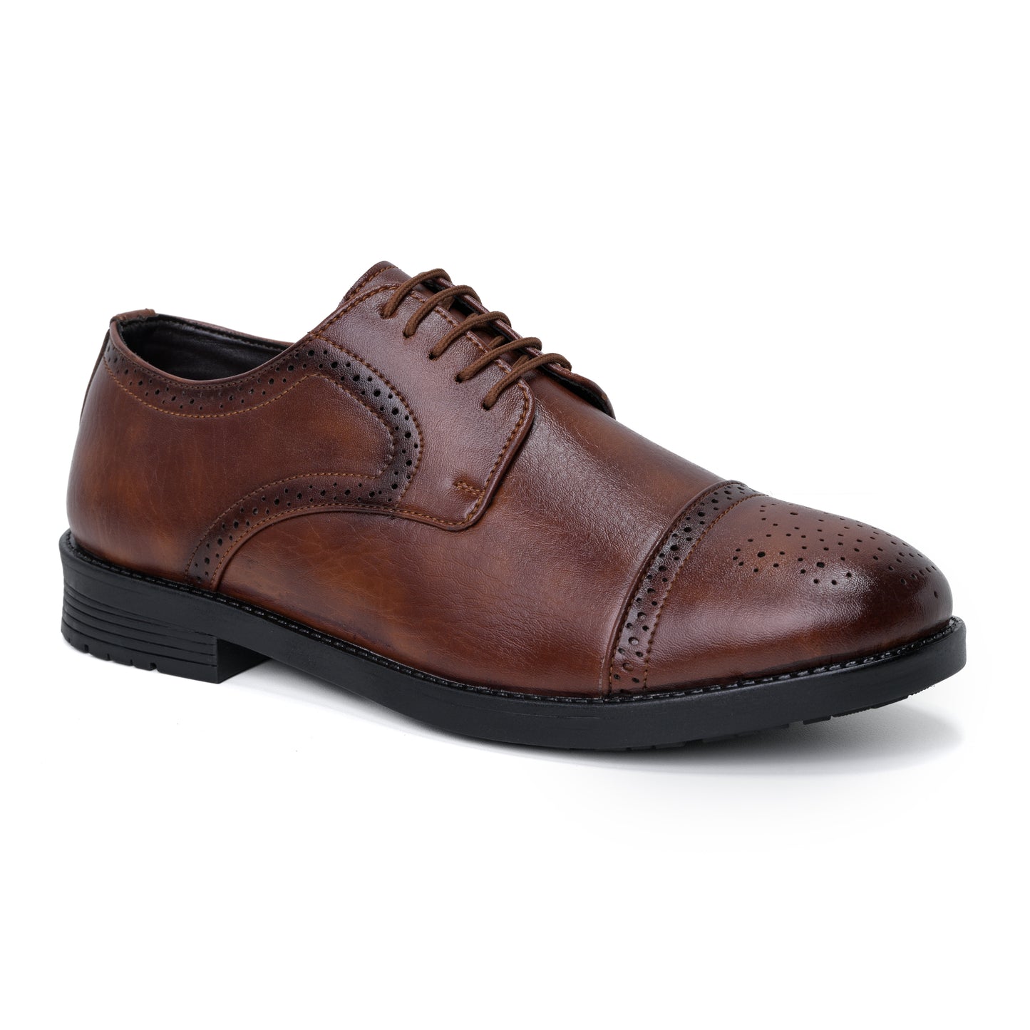 Formal Brogue Tpr Lace Up Shoes (Tan)