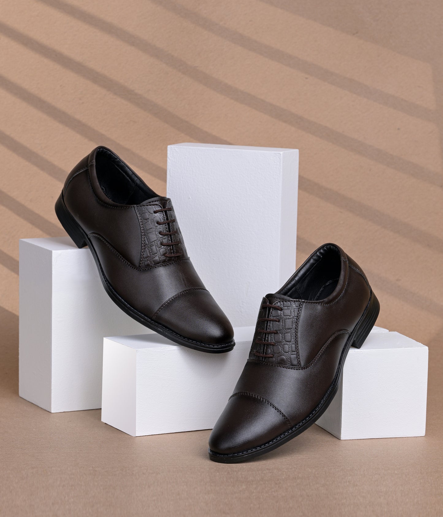 Men's Oxford Formal Lace Up Shoes (Brown)