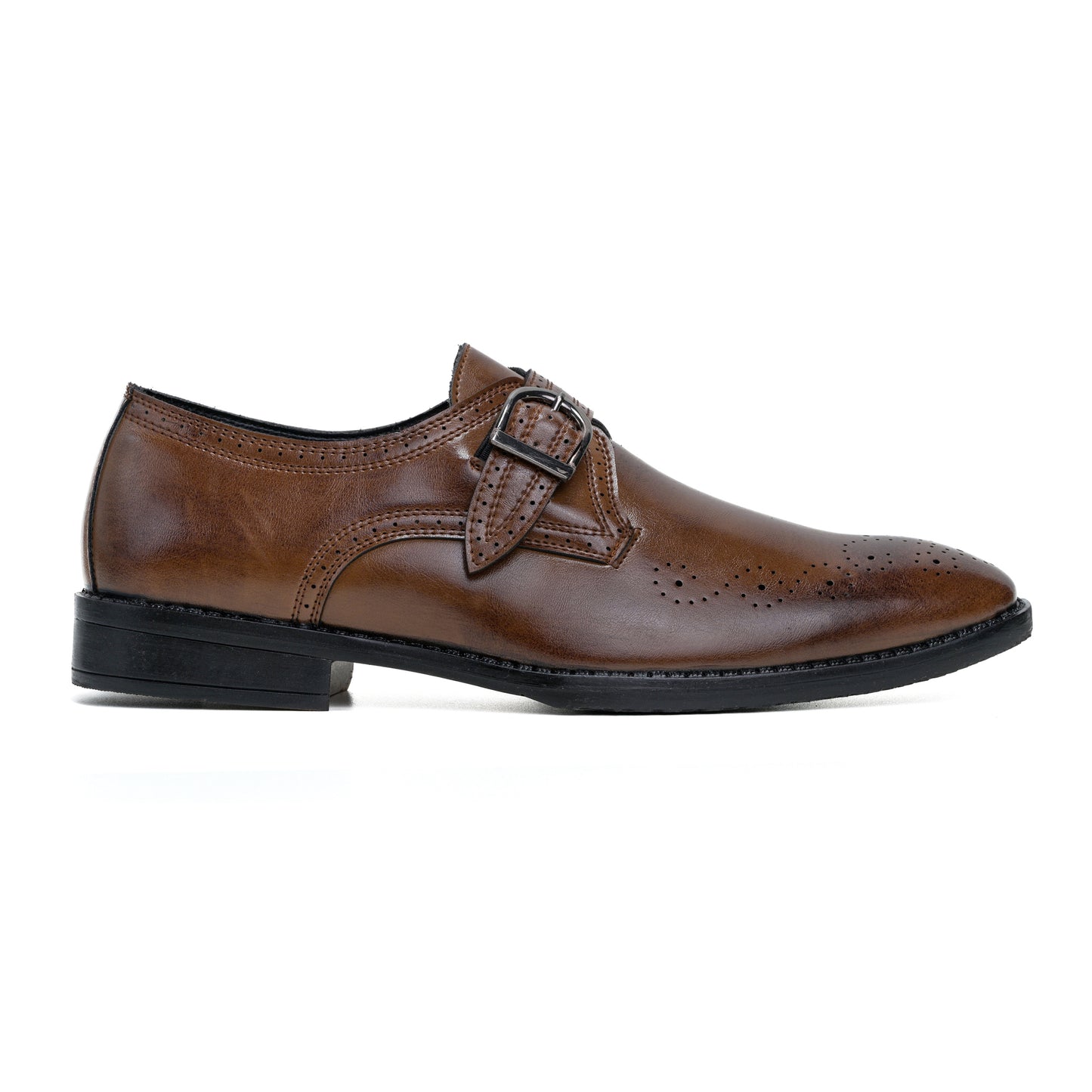 Naatu Formal Strap Shoes | Stylish Shoes for Men (Tan)