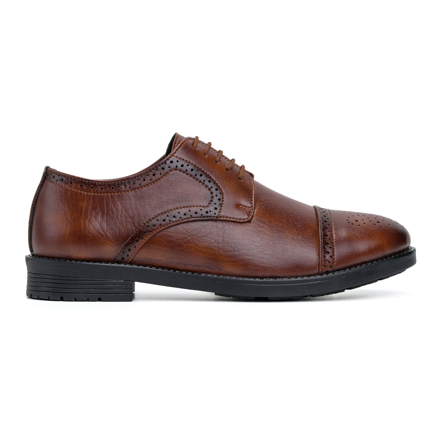 Formal Brogue Tpr Lace Up Shoes (Tan)