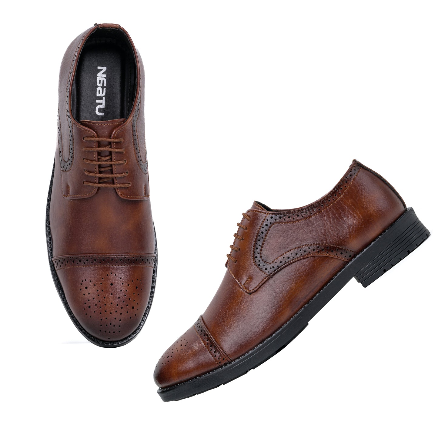 Formal Brogue Tpr Lace Up Shoes (Tan)