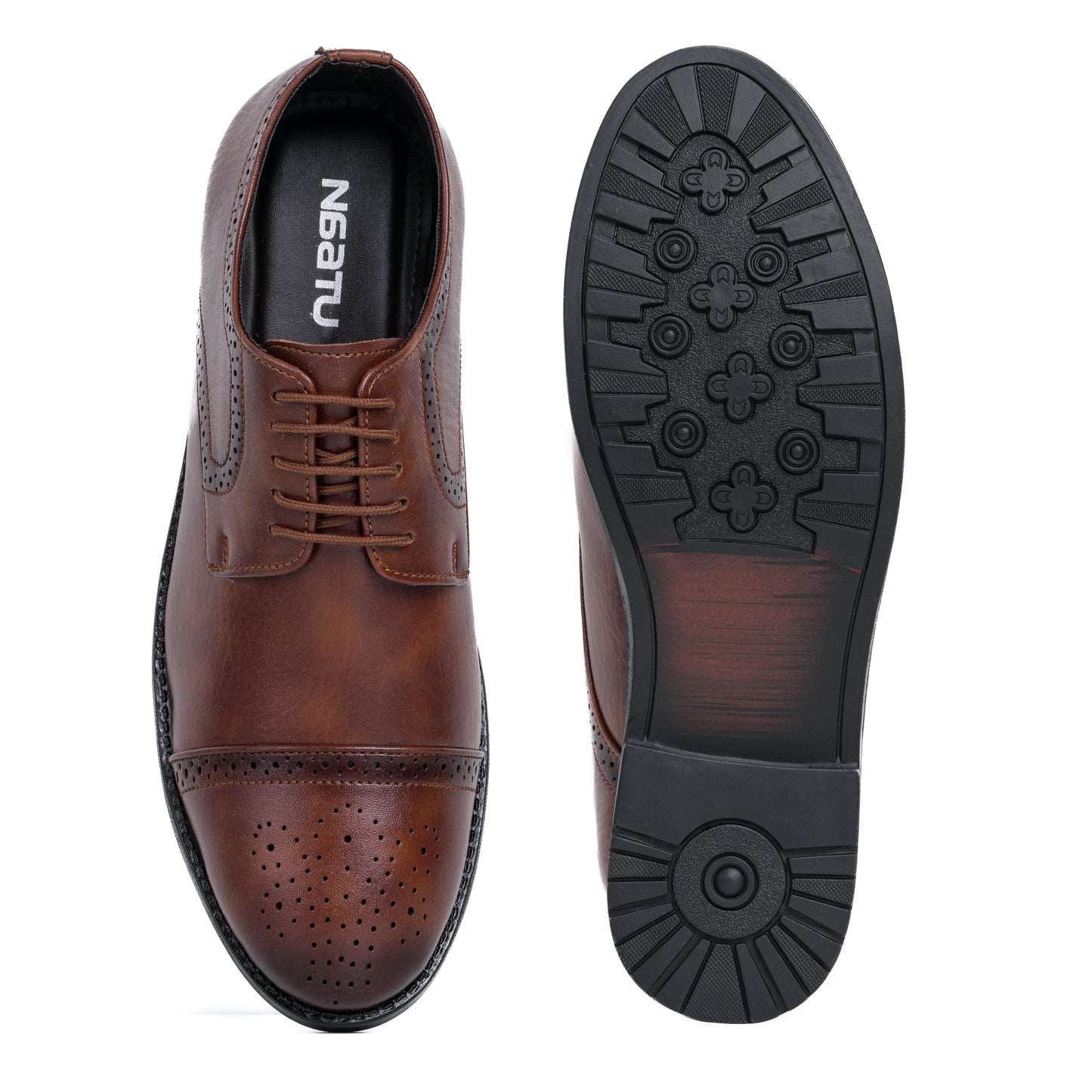 Formal Brogue Tpr Lace Up Shoes (Tan)