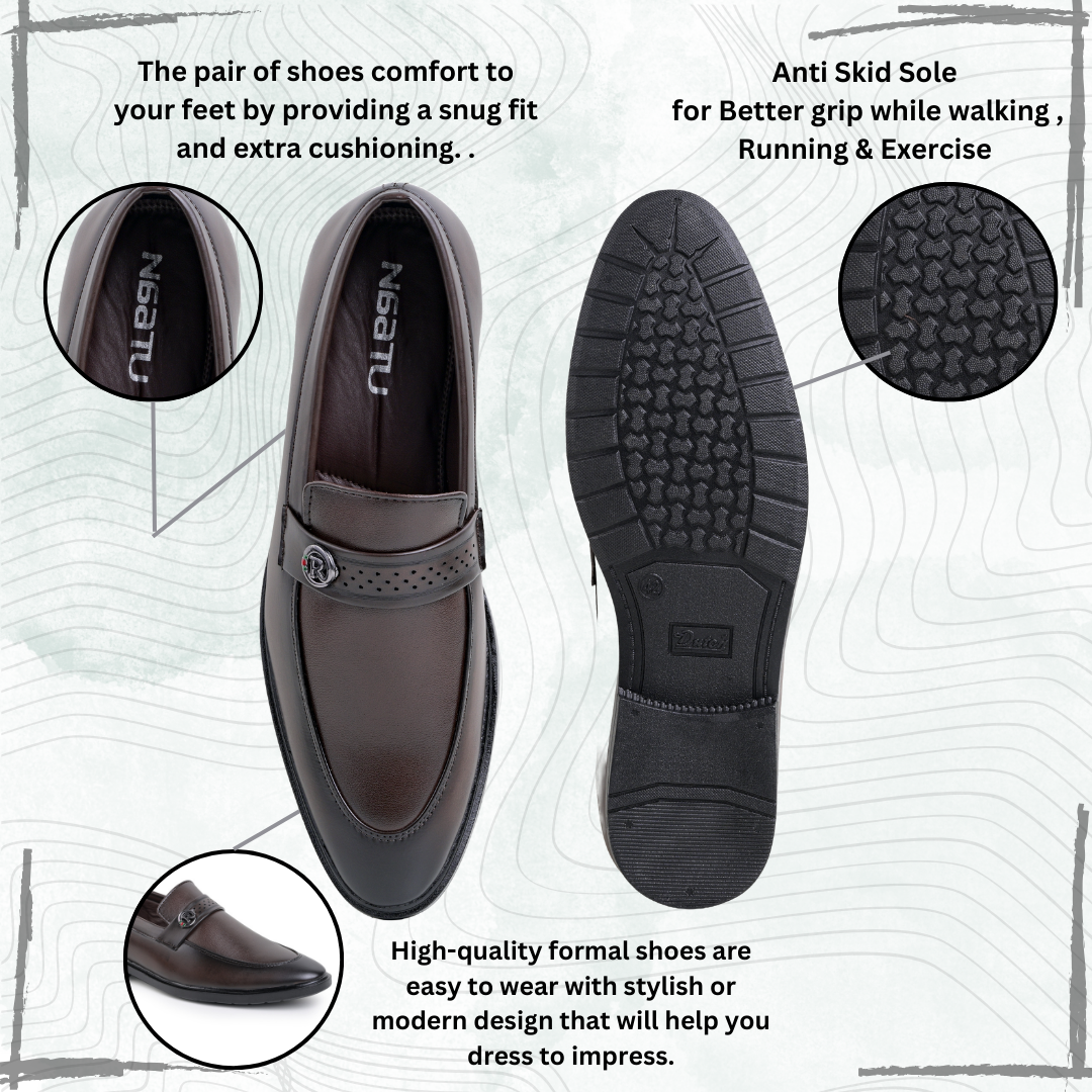 Men's Formal Pull-On Shoes (Brown)
