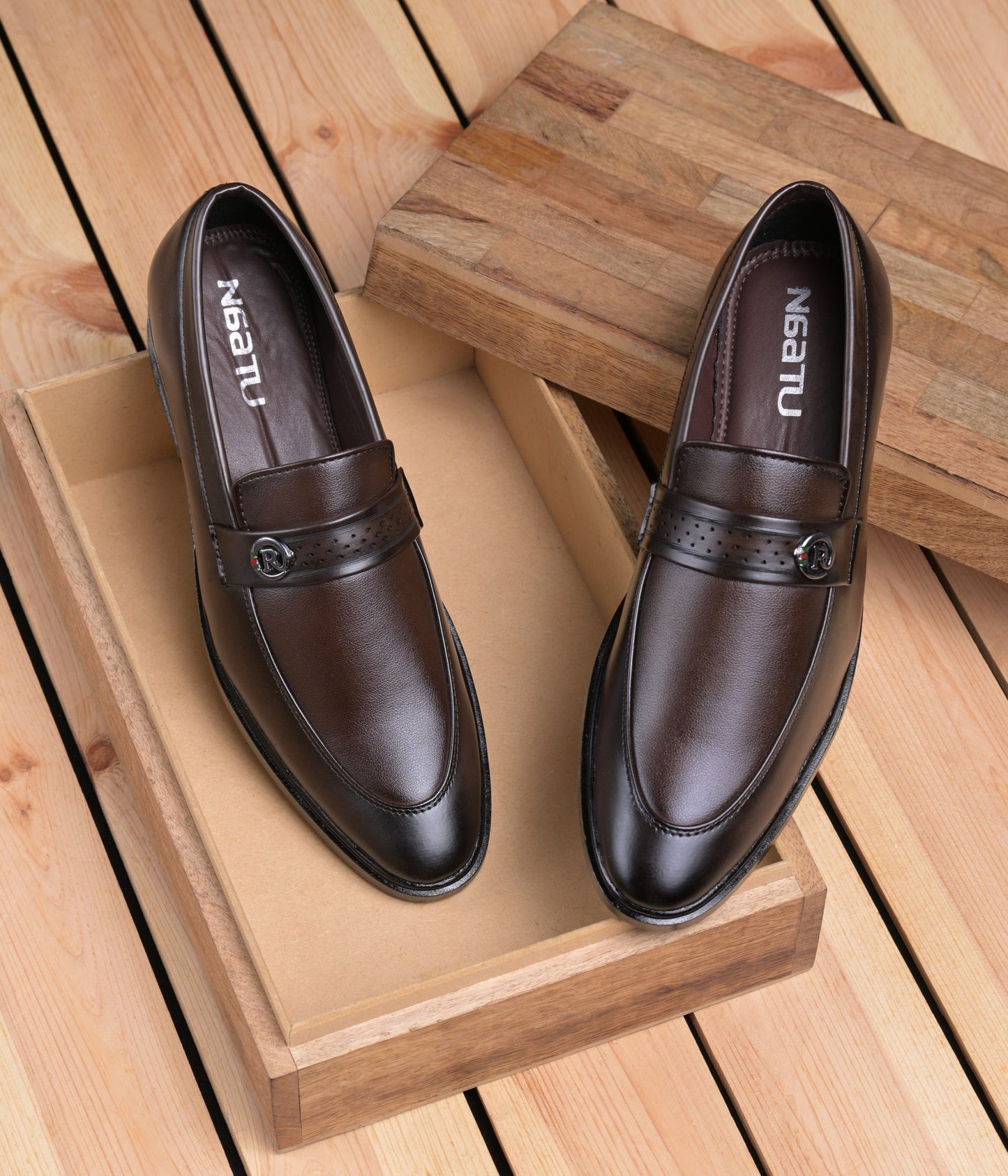 Men's Formal Pull-On Shoes (Brown)