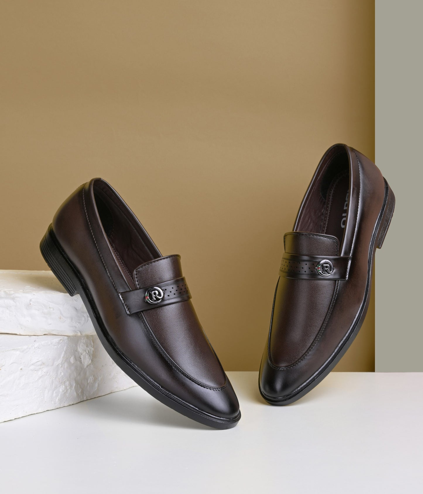 Men's Formal Pull-On Shoes (Brown)