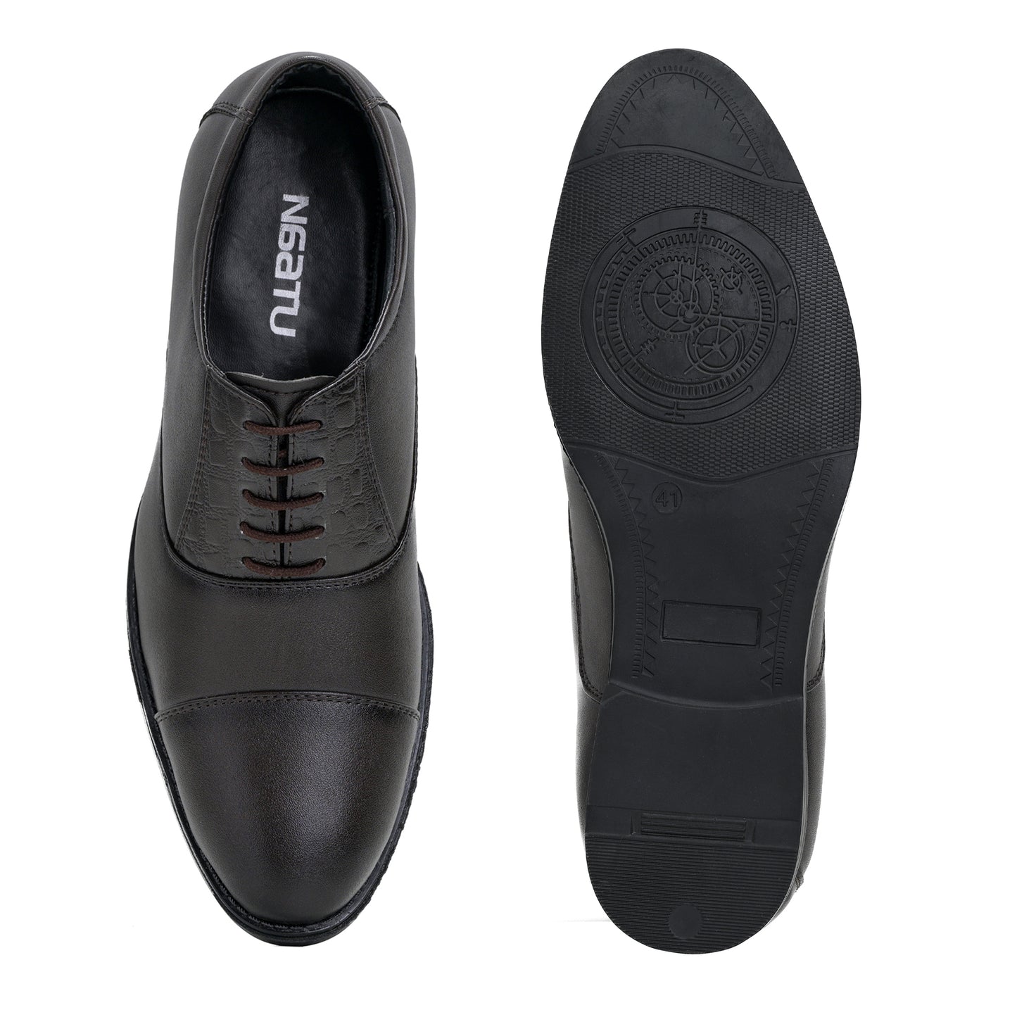 Men's Oxford Formal Lace Up Shoes (Brown)