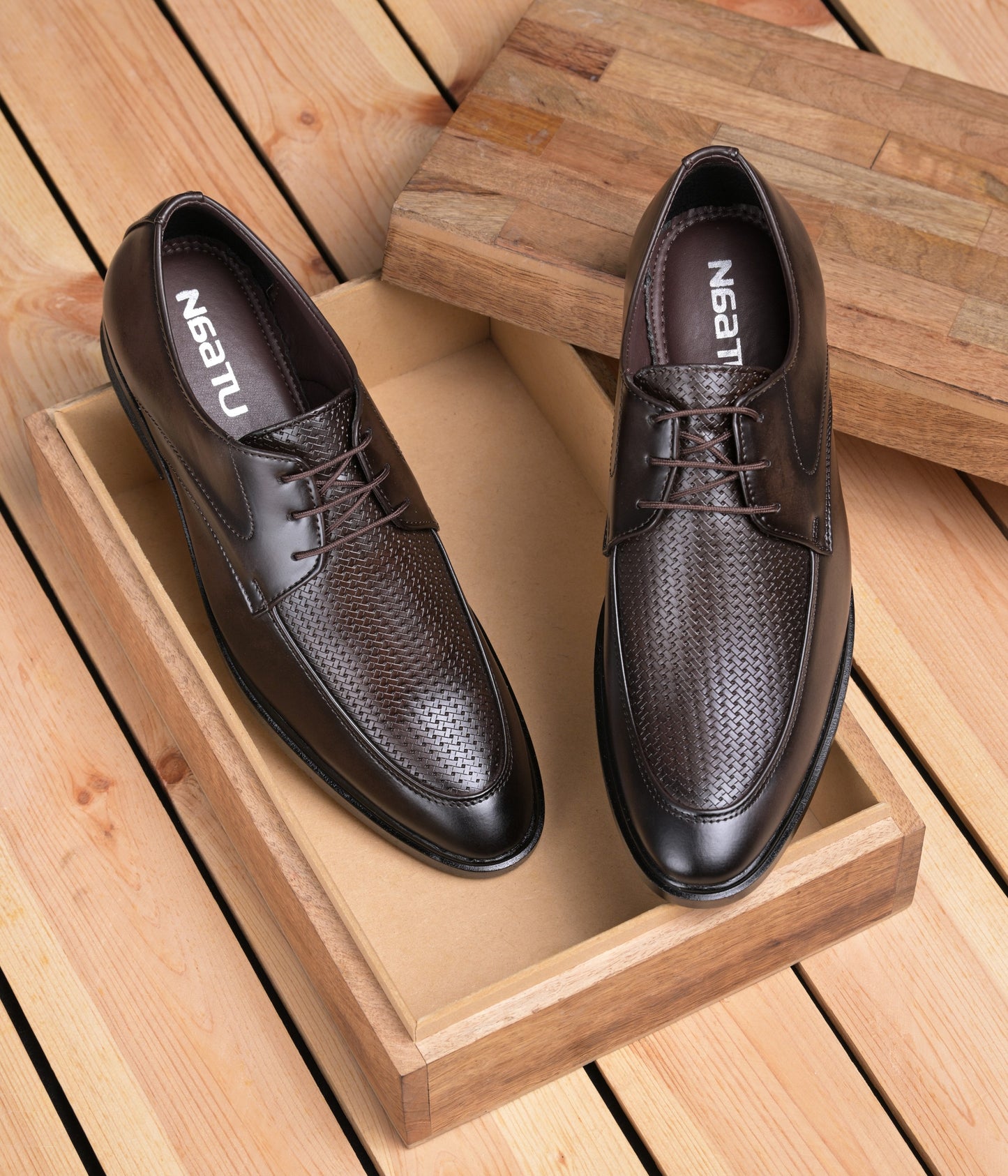 Naatu Men's Formal Lace Up Shoes for Office Meetings Daily Comfort Fashion Stylish Shoes for Men
