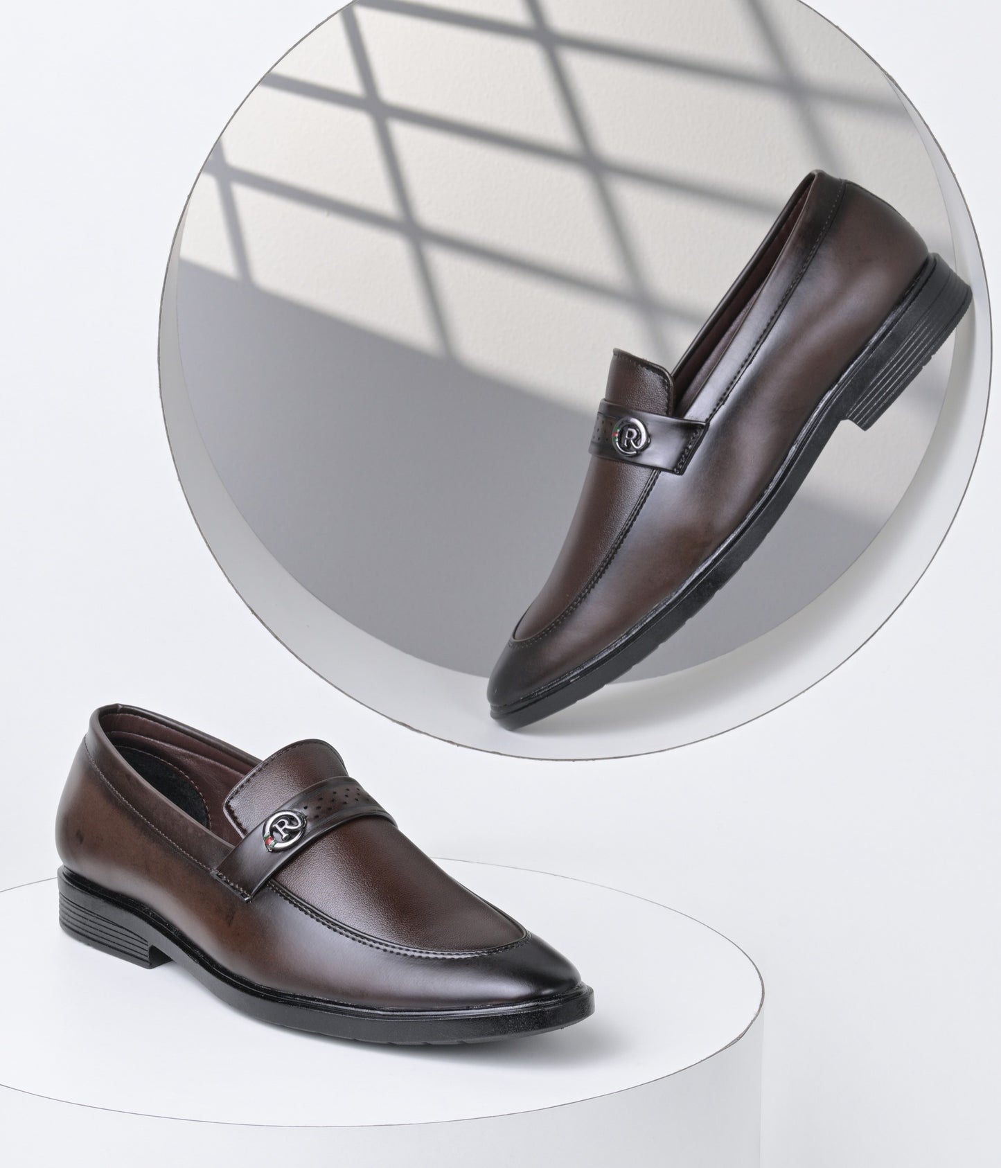 Men's Formal Pull-On Shoes (Brown)