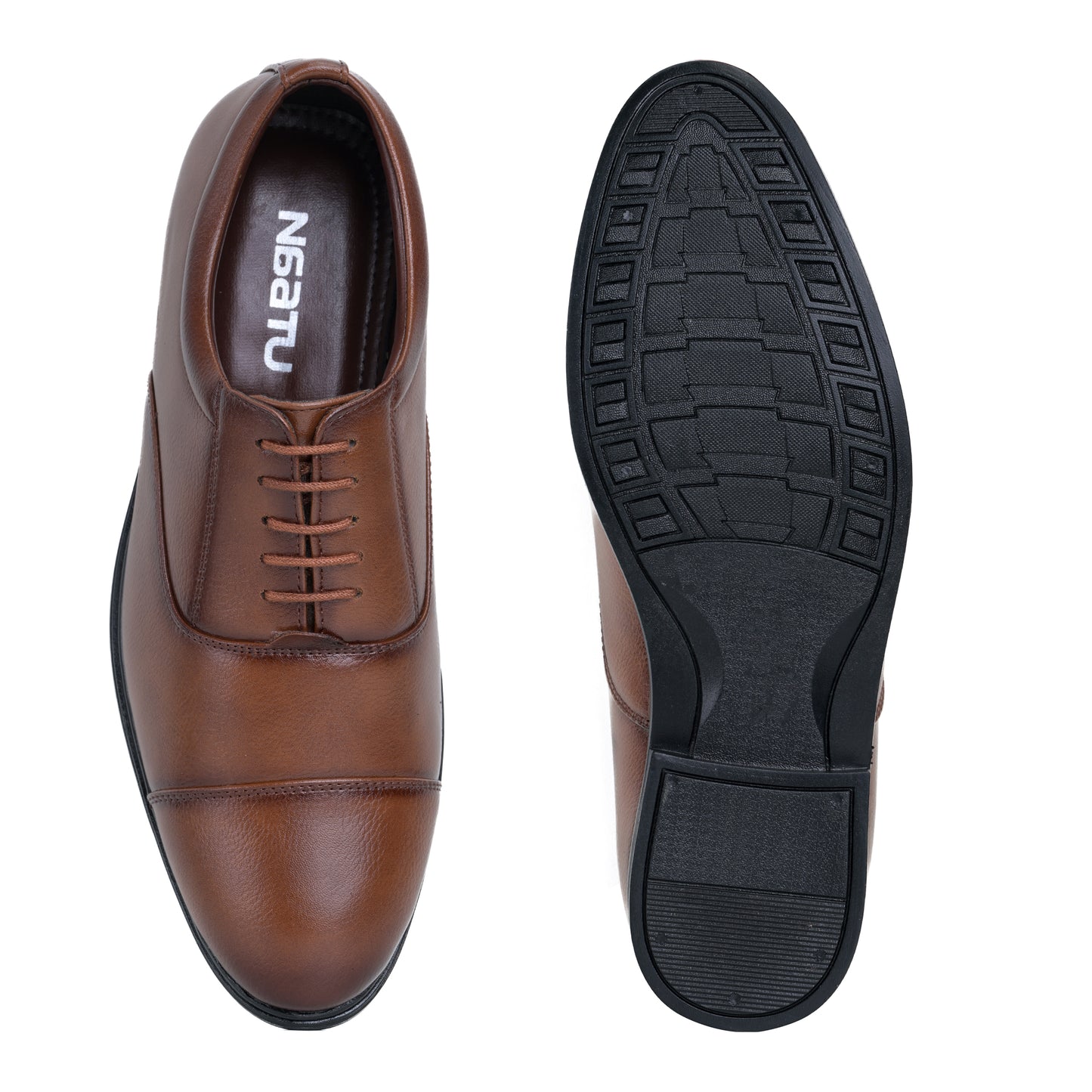 NAATU Men's Formal Lace Up Shoes (Tan)