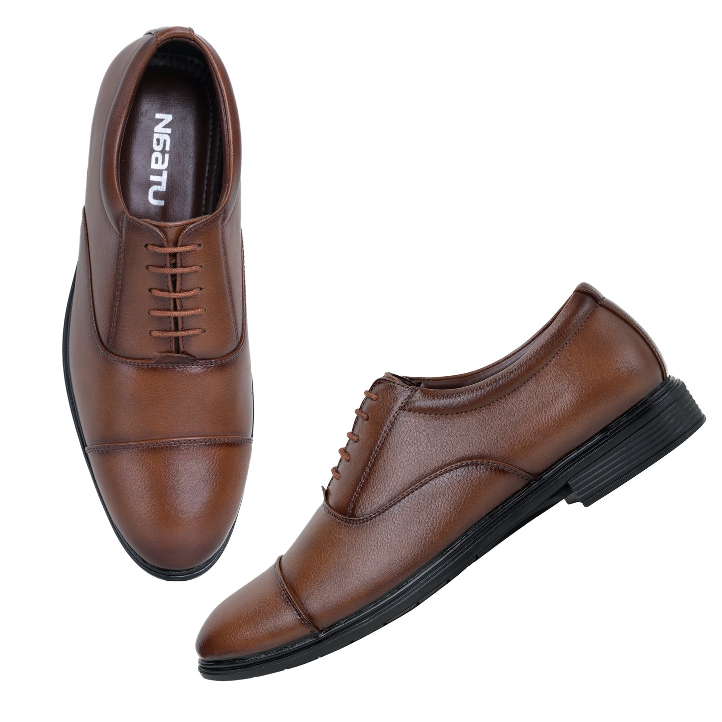 NAATU Men's Formal Lace Up Shoes (Tan)