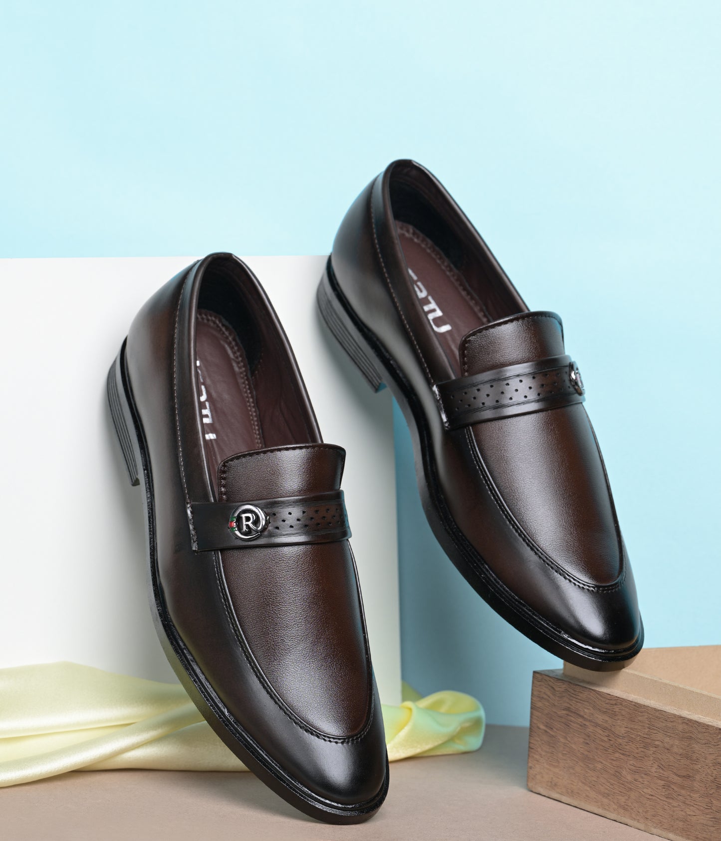 Men's Formal Pull-On Shoes (Brown)