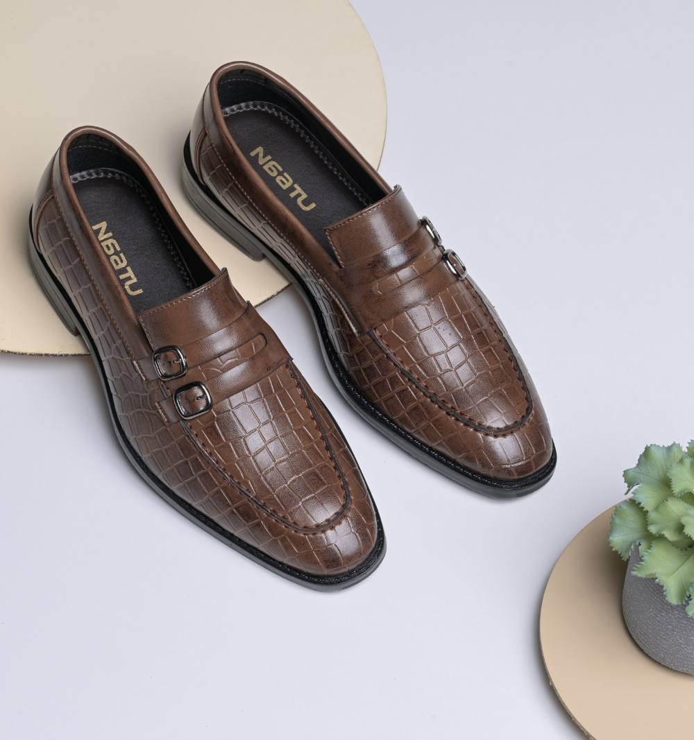 Naatu Formal Slipon Shoes | Stylish Shoes for Men (Tan)