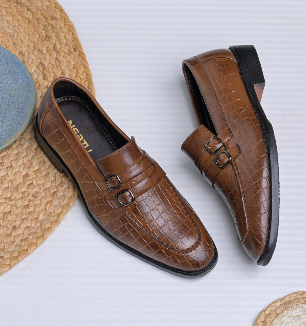Naatu Formal Slipon Shoes | Stylish Shoes for Men (Tan)