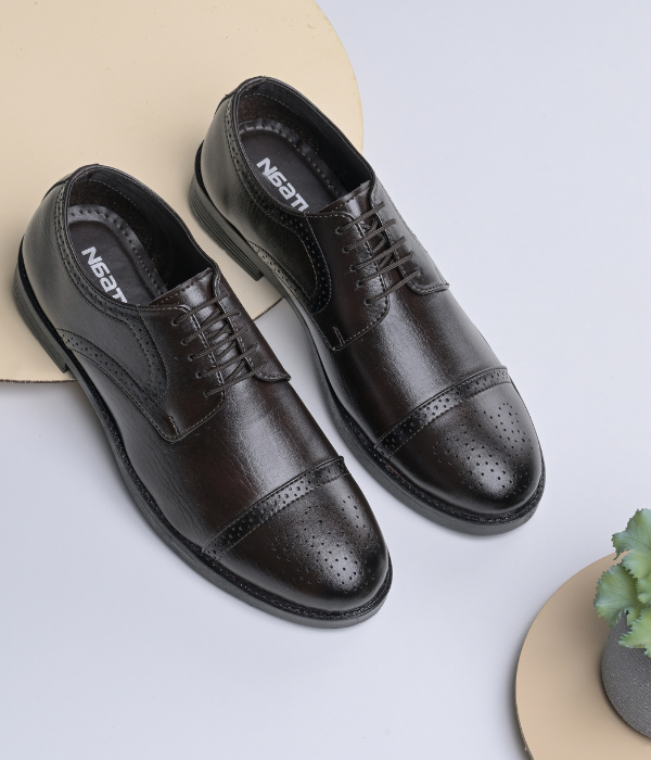 Formal Brogue Tpr Lace Up Shoes (Brown)