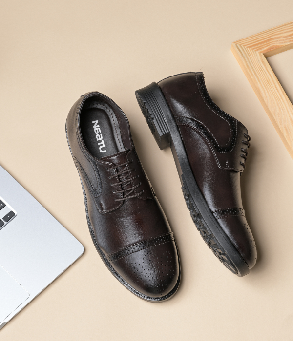 Formal Brogue Tpr Lace Up Shoes (Brown)