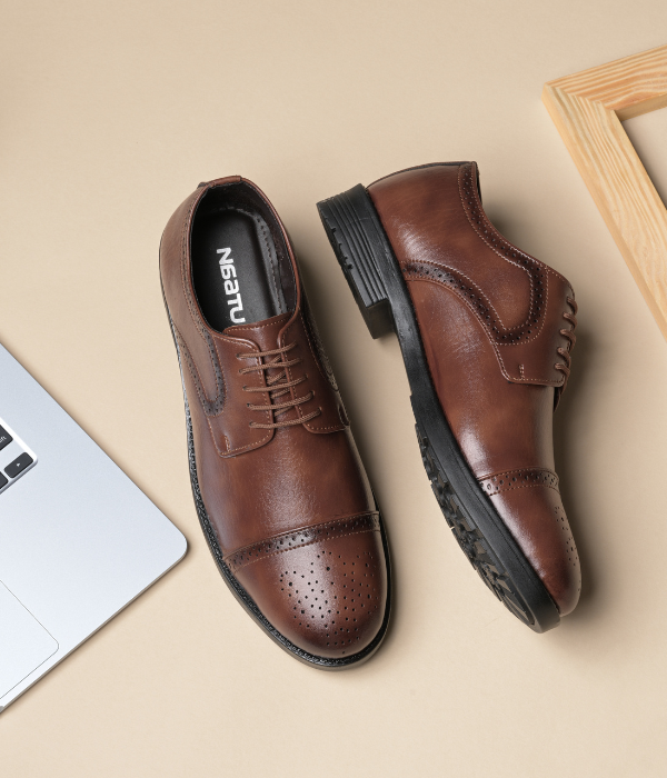 Formal Brogue Tpr Lace Up Shoes (Tan)