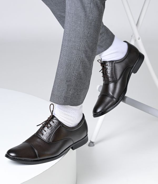 Men's Oxford Formal Lace Up Shoes (Brown)