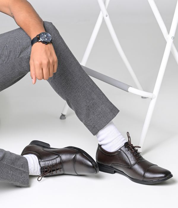 Men's Oxford Formal Lace Up Shoes (Brown)