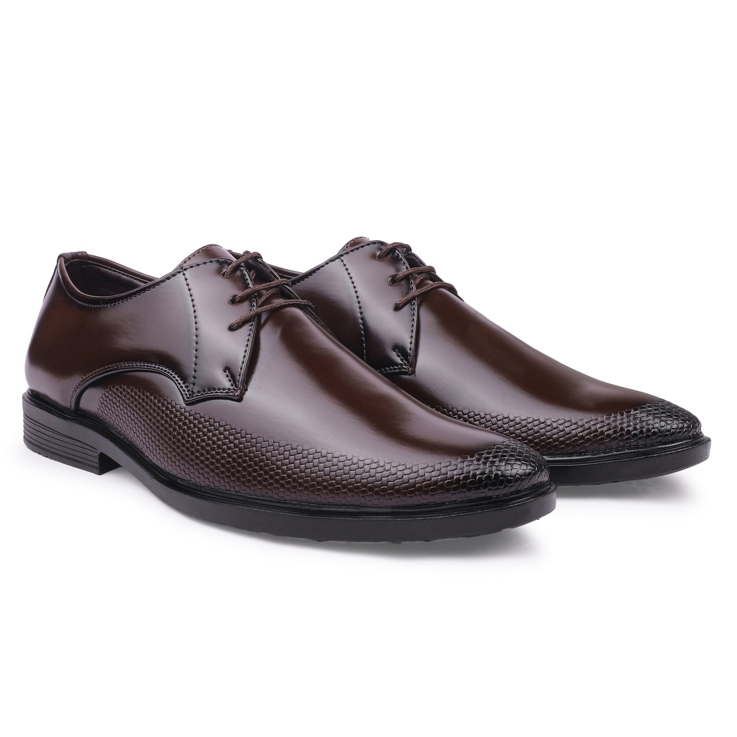 Naatu Men's Formal Lace Up Shoes | Stylish Shoes for Men (Brown)