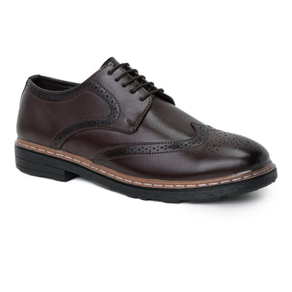 Men's Brogue Formal Lace Up Shoes (Brown)