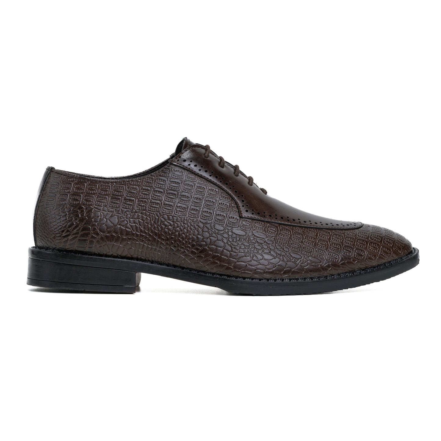 Naatu Formal Lace Up Shoes | Stylish Brogue Shoes for Men (Brown)