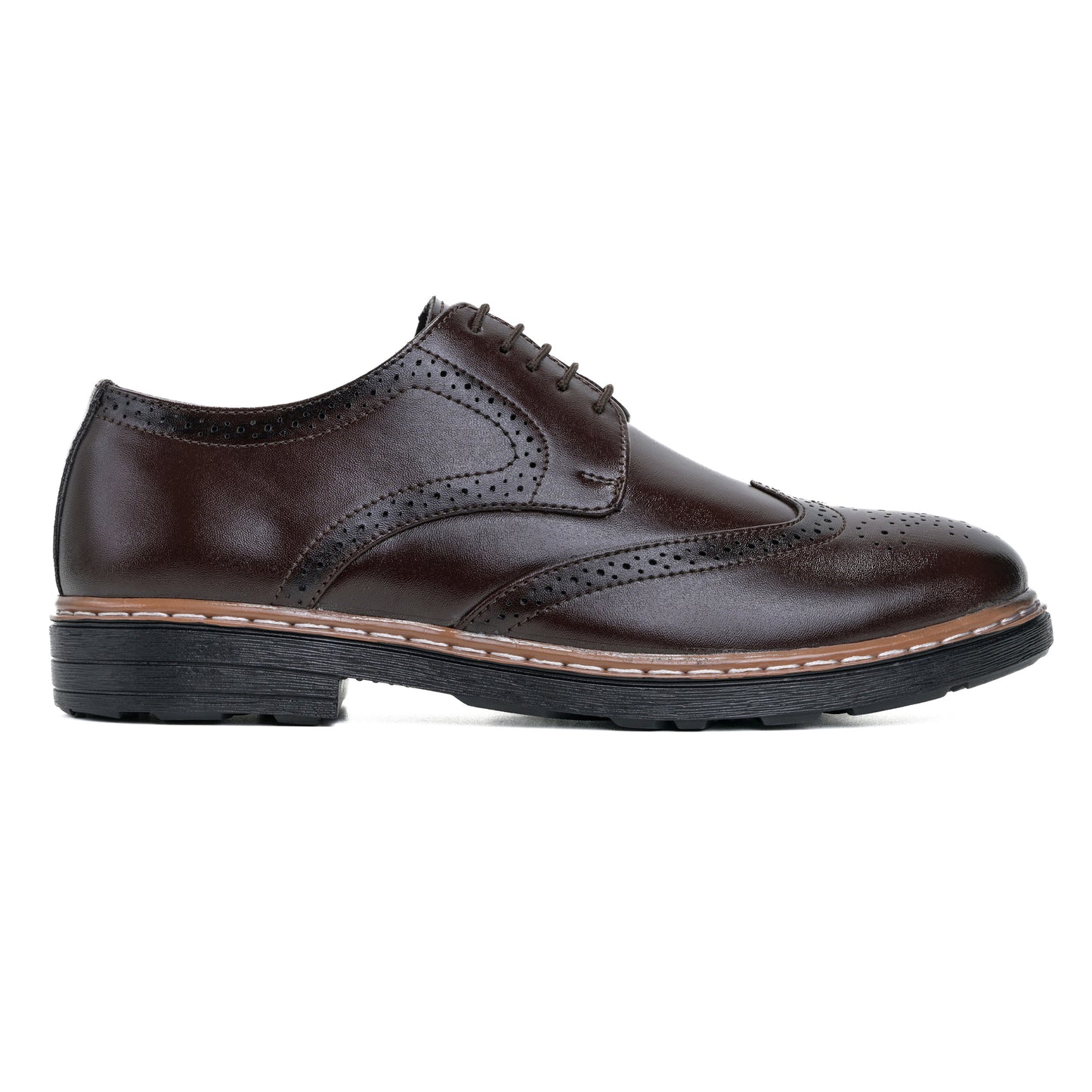 Men's Brogue Formal Lace Up Shoes (Brown)