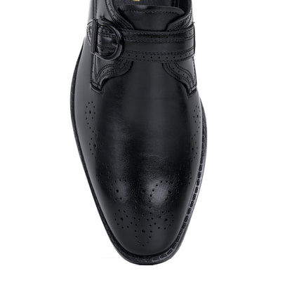 Naatu Formal Strap Shoes | Stylish Shoes for Men (Black)