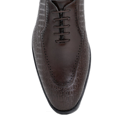 Naatu Formal Lace Up Shoes | Stylish Brogue Shoes for Men (Brown)