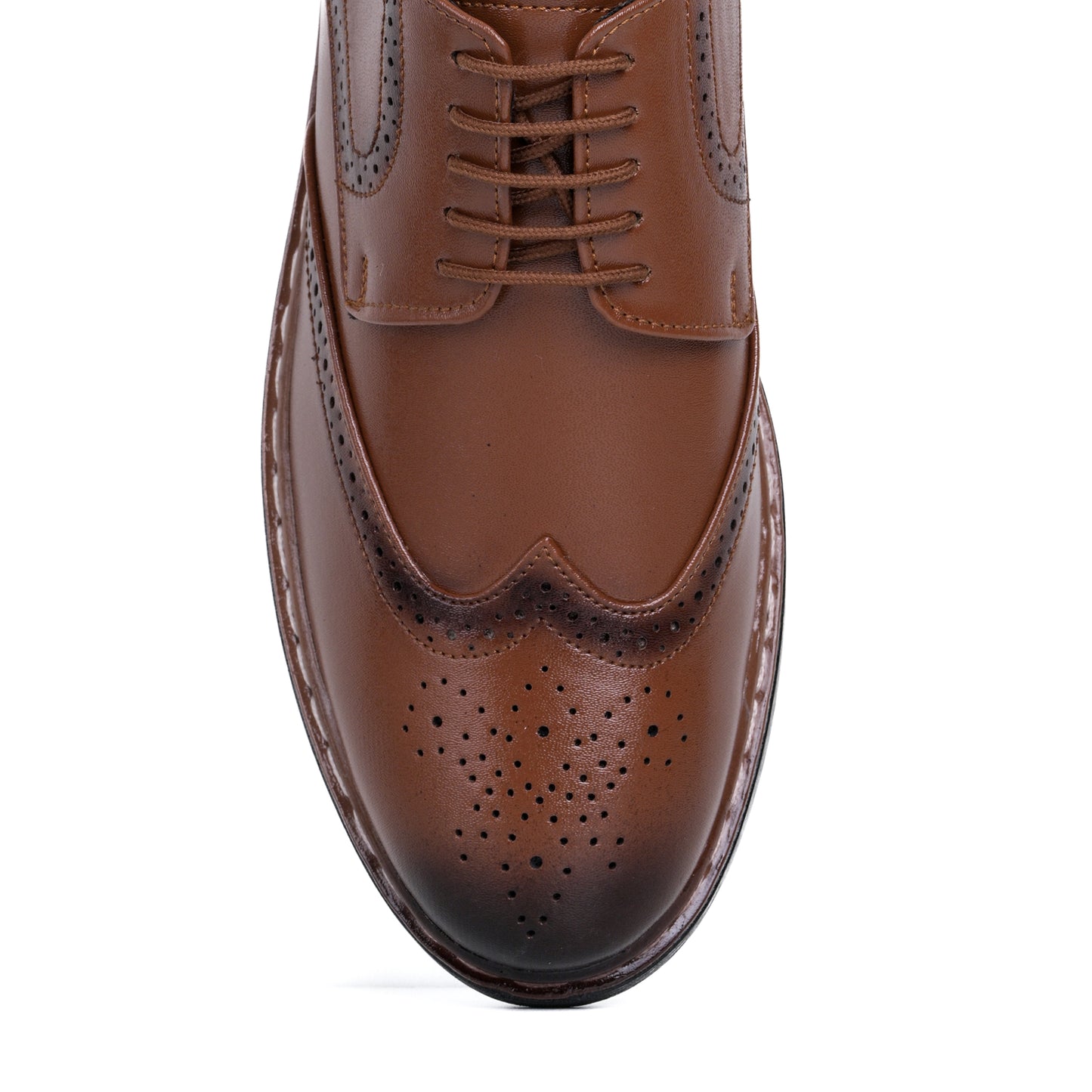 Men's Brogue Formal Lace Up Shoes (Tan)