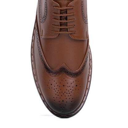 Men's Brogue Formal Lace Up Shoes (Tan)