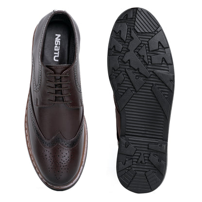 Men's Brogue Formal Lace Up Shoes (Brown)