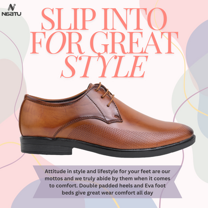 Naatu Men's Formal Lace Up Shoes for Office Meetings Daily Comfort Fashion Stylish Shoes for Men