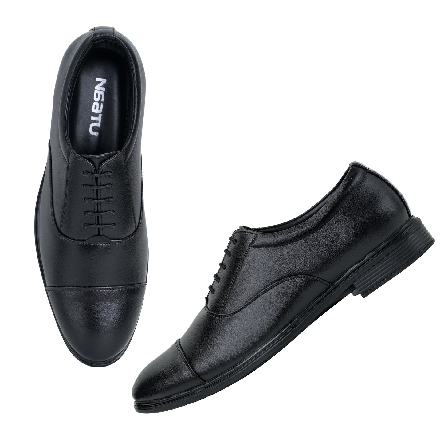 NAATU Men's Formal Lace Up Shoes (Black)