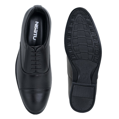 NAATU Men's Formal Lace Up Shoes (Black)