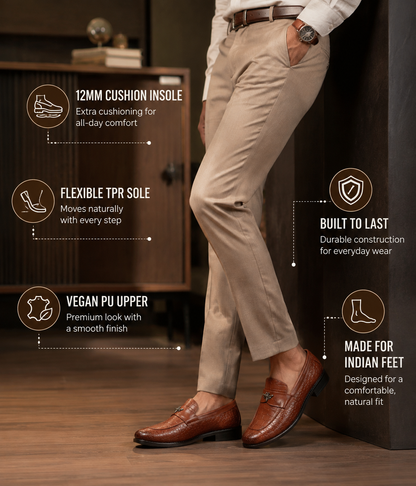 Naatu Slipon Shoes | Stylish Shoes for Men (TAN)