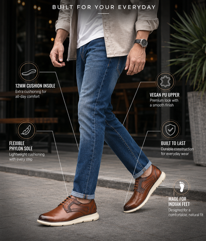 NAATU 'Kapps 175' Men's Lace Up Shoes (Tan)