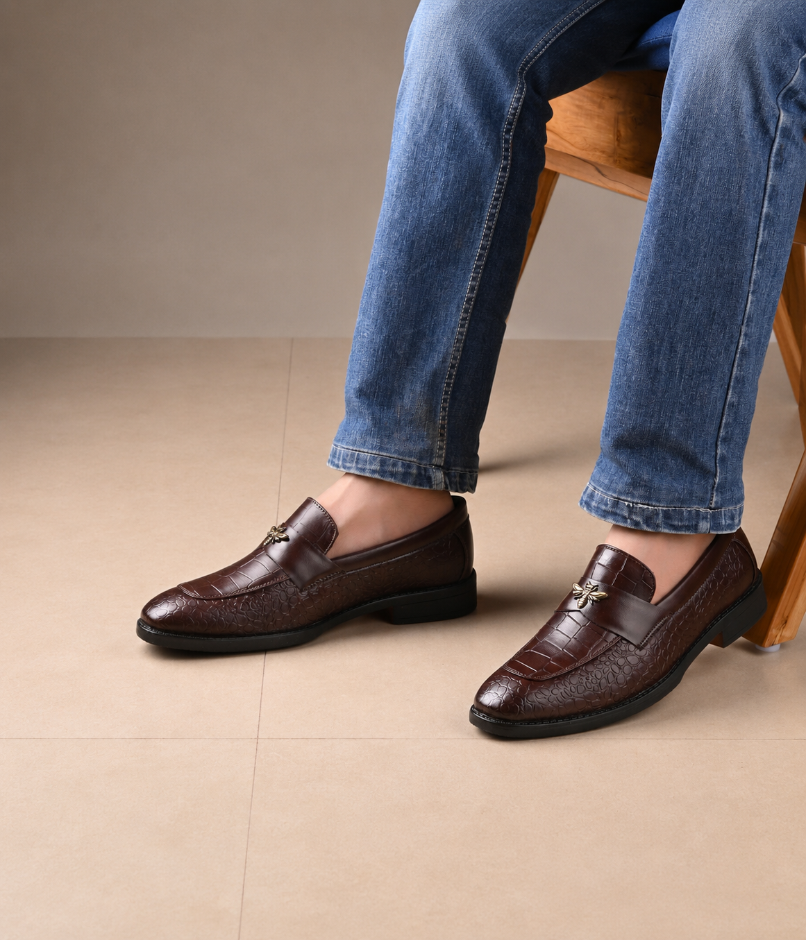 Naatu Slipon Shoes | Stylish Shoes for Men (Brown)