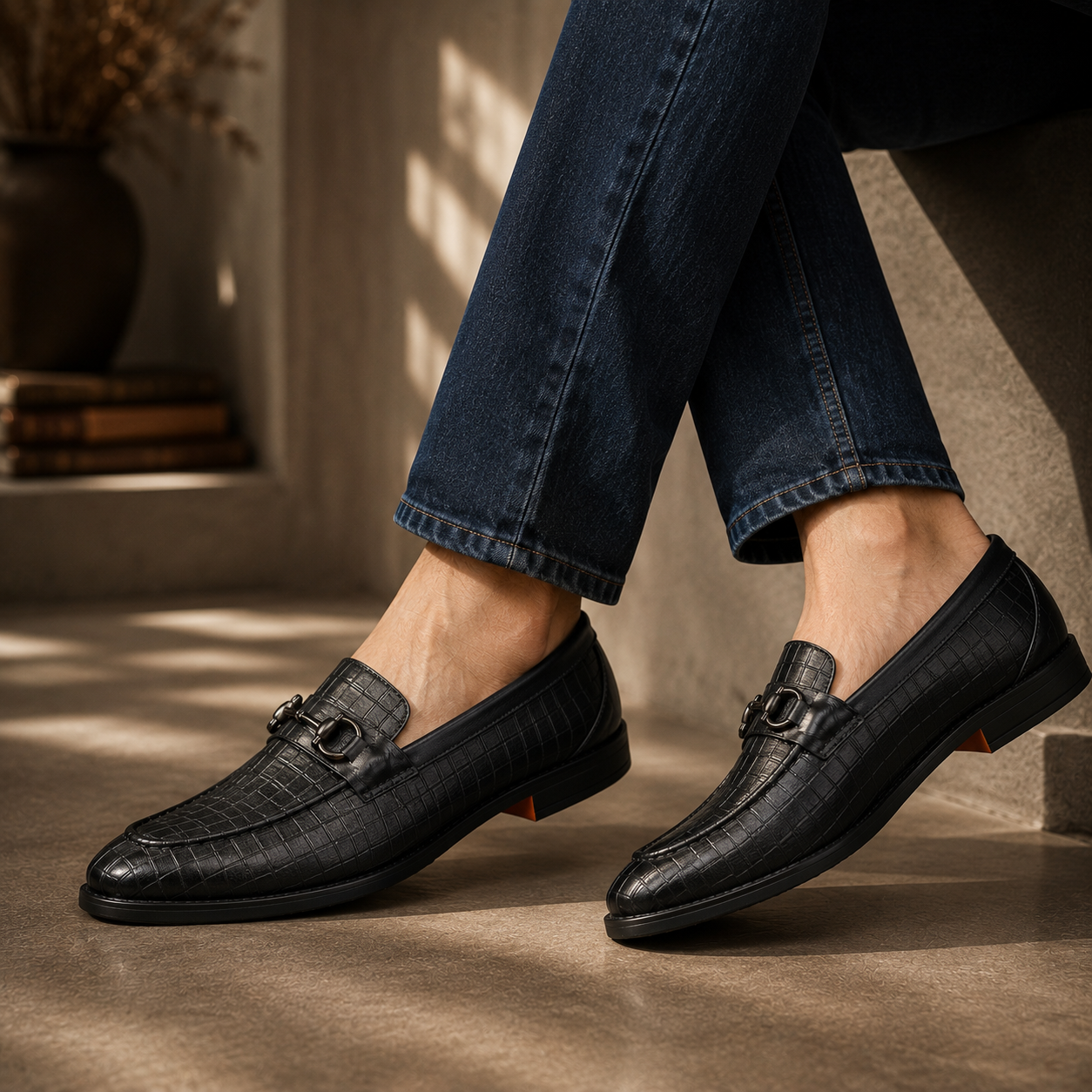 Naatu Slipon Shoes | Stylish Shoes for Men (Black)