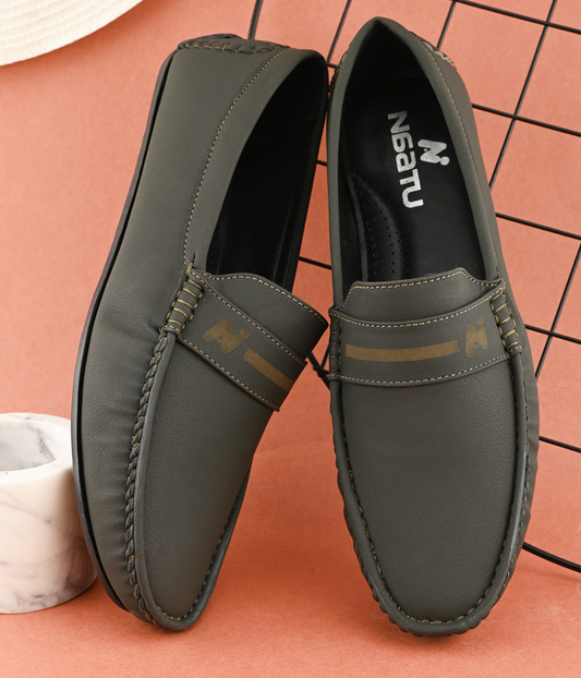 Naatu Men's Loafers | Formal Pull-On Shoes for Office Meetings | Stylish Loafers for Men
