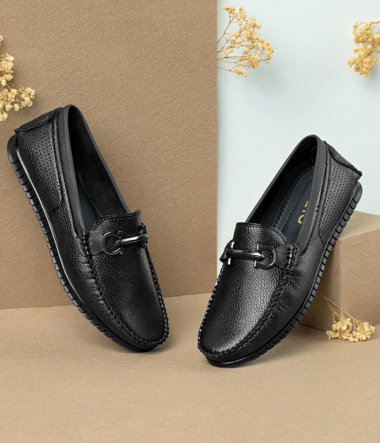Naatu Men's Loafers | Stylish Loafers for Men (Black)