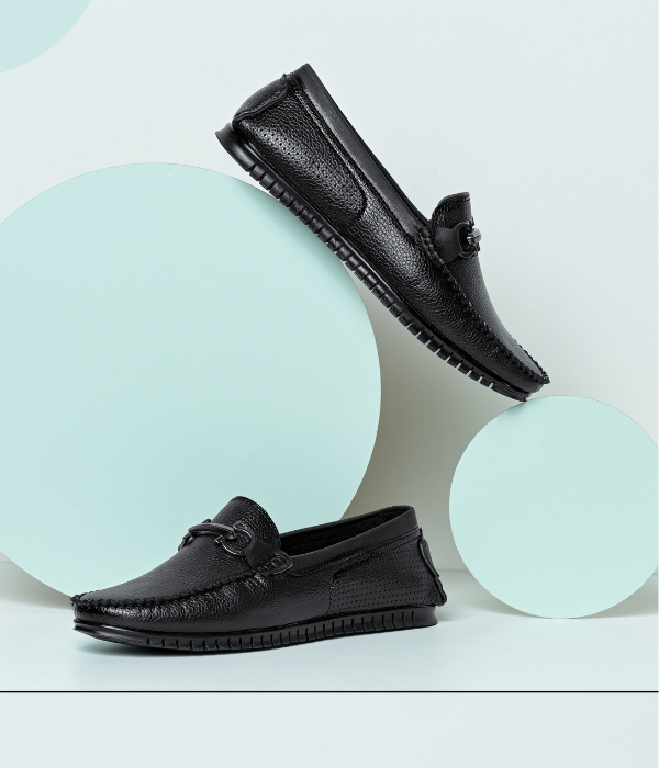 Naatu Men's Loafers | Stylish Loafers for Men (Black)