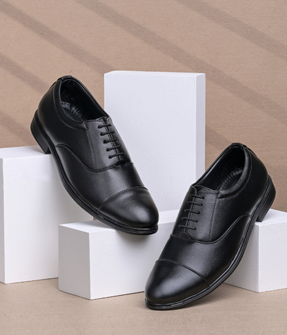 NAATU Men's Formal Lace Up Shoes (Black)