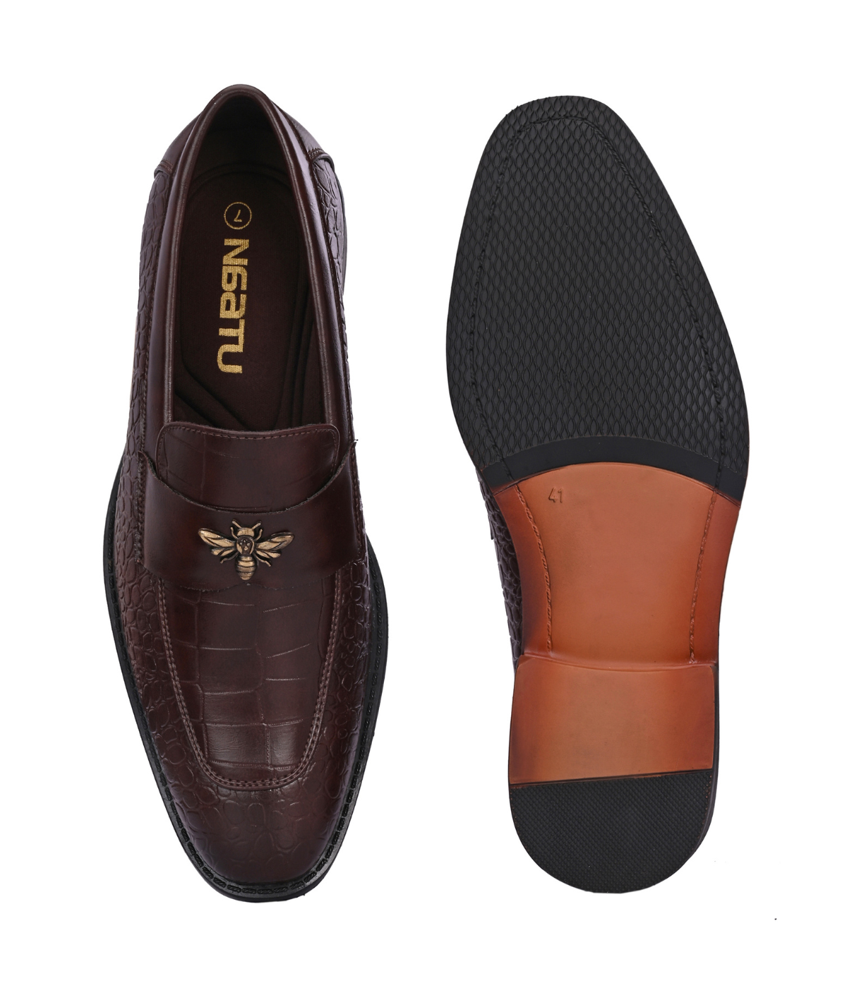 Naatu Slipon Shoes | Stylish Shoes for Men (Brown)