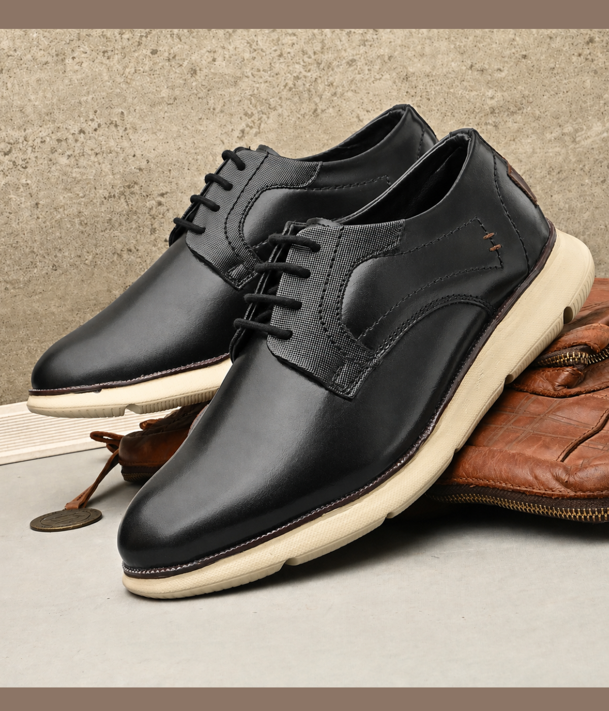 NAATU 'Kapps 175' Men's Lace Up Shoes (Black)