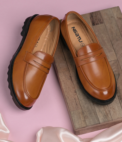 Men's Formal Pull-On Shoes ( Tan Brown)