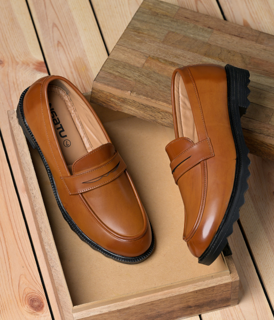 Men's Formal Pull-On Shoes ( Tan Brown)
