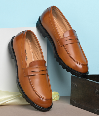 Men's Formal Pull-On Shoes ( Tan Brown)