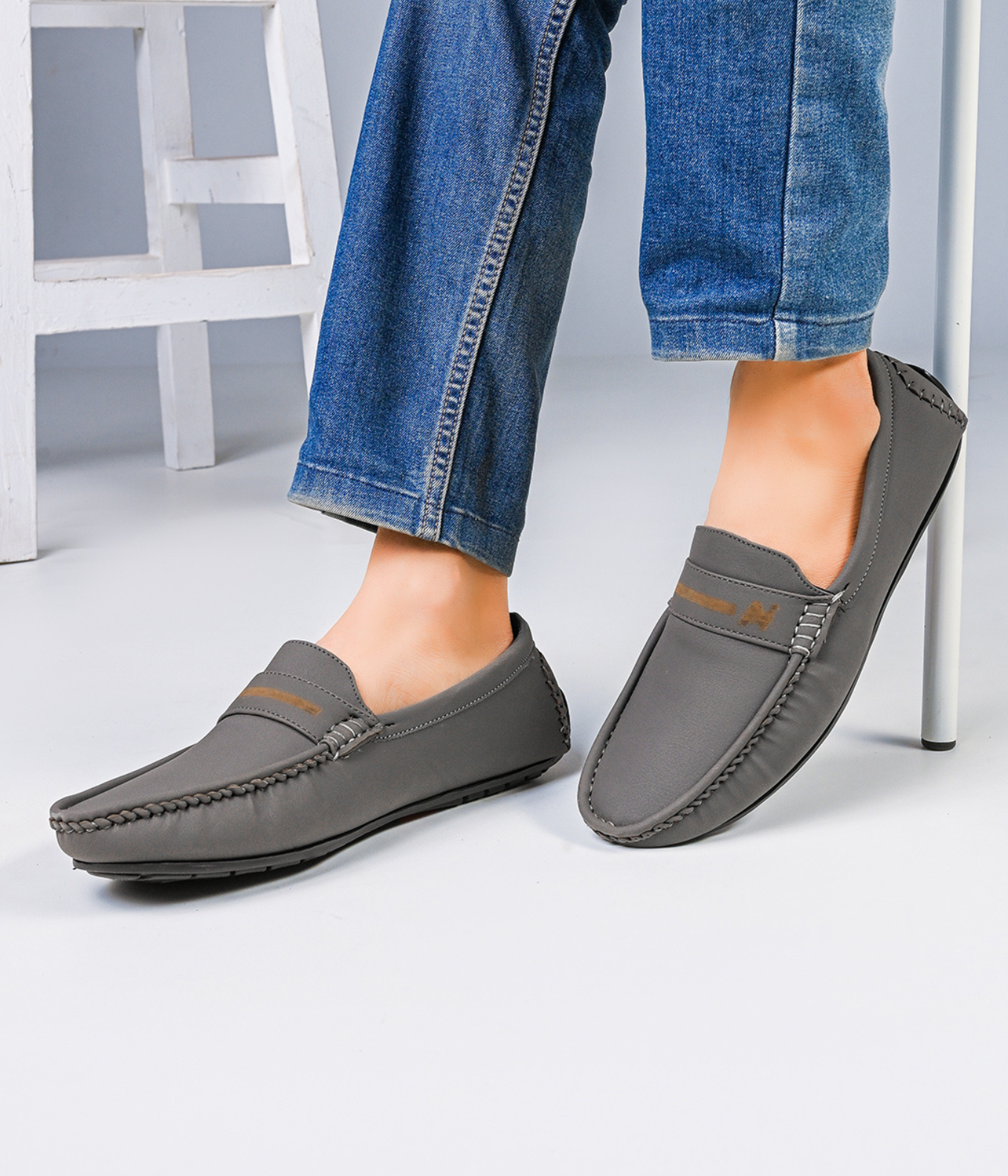 Naatu Men's Loafers | Formal Pull-On Shoes for Office Meetings | Stylish Loafers for Men