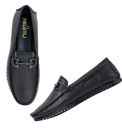 Naatu Men's Loafers | Stylish Loafers for Men (Black)